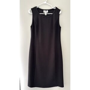 Joseph Ribkoff Size 14 Shift Dress Sleeveless Wedding Guest Cocktail Midi Black